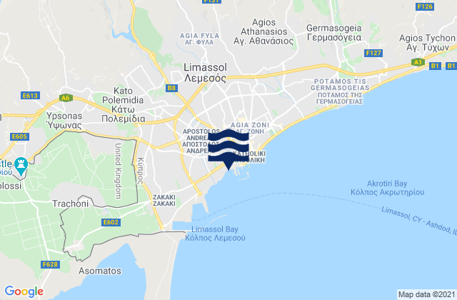 Paramytha, Cyprus tide times map