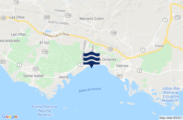 Parcelas Penuelas, Puerto Rico tide times map