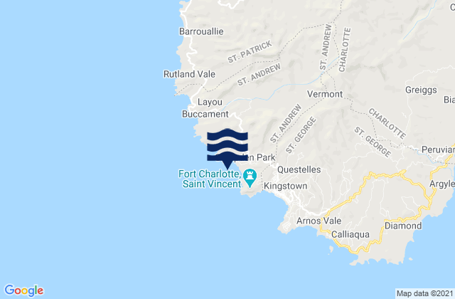 Parish of Saint Andrew, Saint Vincent and the Grenadines tide times map