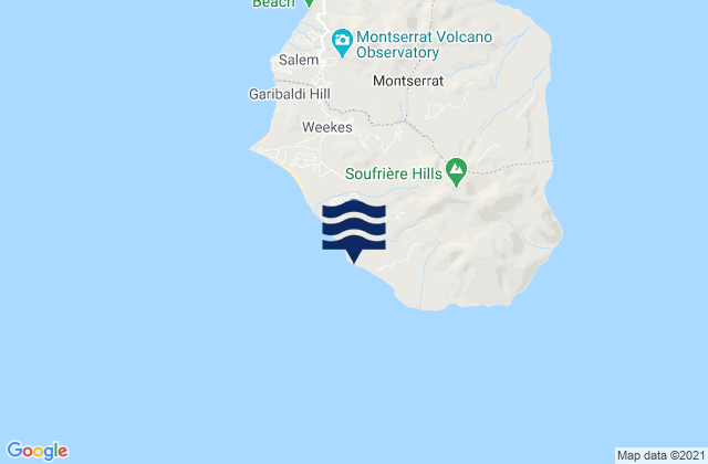Parish of Saint Anthony, Montserrat tide times map