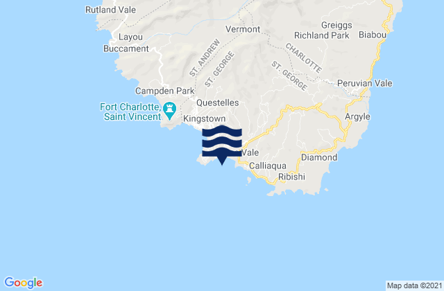 Parish of Saint George, Saint Vincent and the Grenadines tide times map