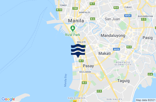 Pasay City, Philippines tide times map