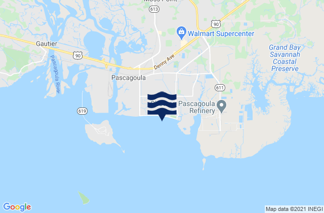 Pascagoula Point, United States tide chart map