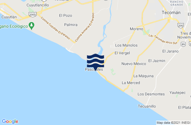 Pascuales, Mexico tide times map
