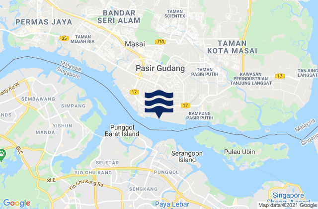 Pasir Gudanga Johor Port, Malaysia tide times map