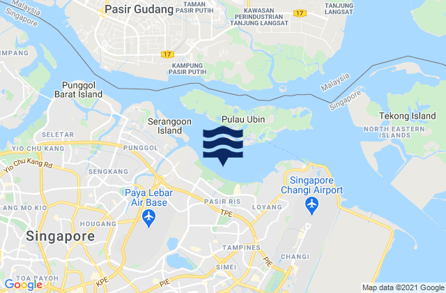 Pasir Ris Beach, Singapore tide times map