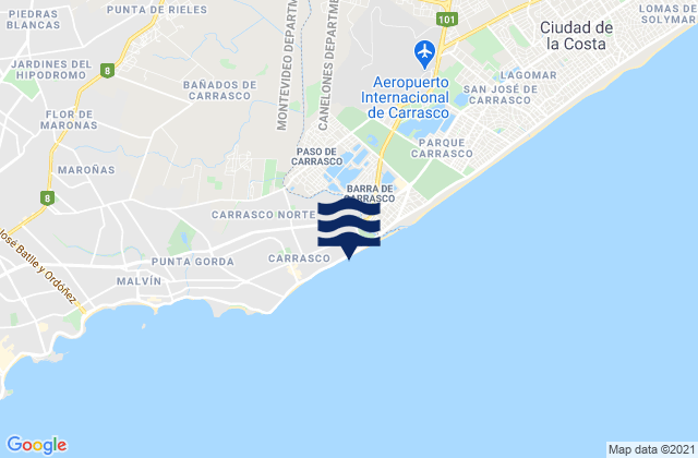 Paso de Carrasco, Uruguay tide times map