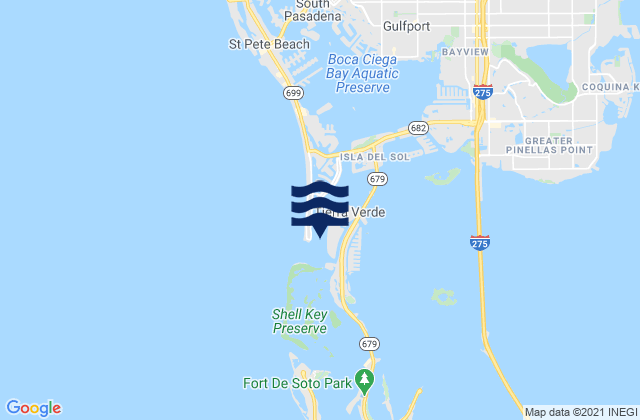 Pass-a-Grille Beach Boca Ciega Bay, United States tide chart map