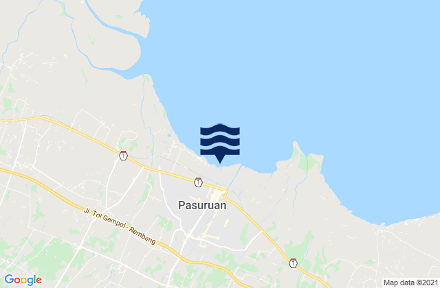 Pasuruan, Indonesia tide times map
