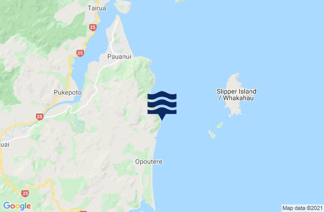 Pauanui, New Zealand tide times map