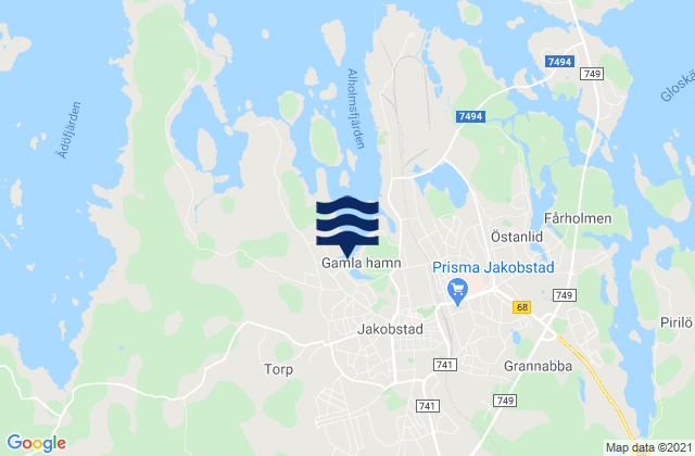 Pedersoere, Finland tide times map