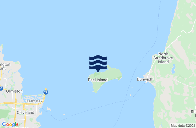 Peel Island, Australia tide times map