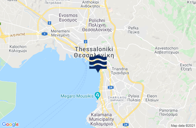Pefka, Greece tide times map