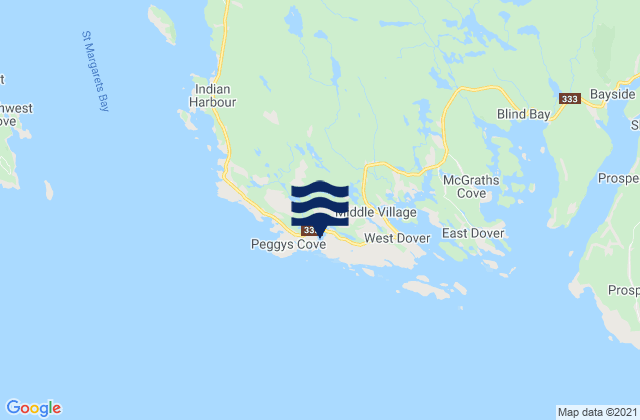Peggys Cove Soi, Canada tide times map