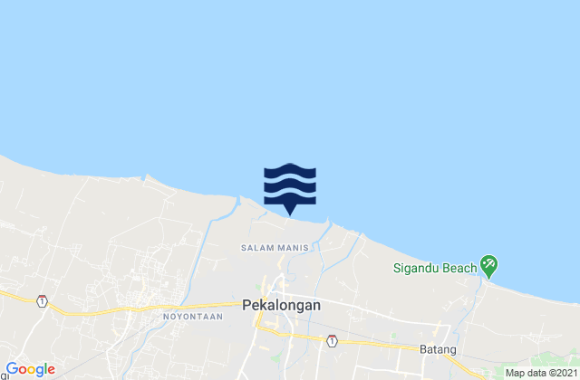 Pekalongan, Indonesia tide times map