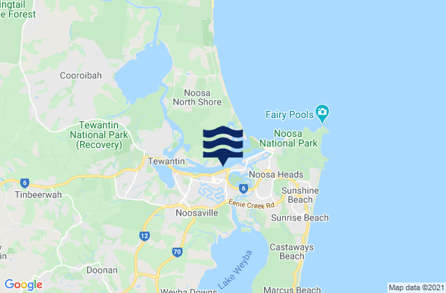 Pelican Beach, Australia tide times map