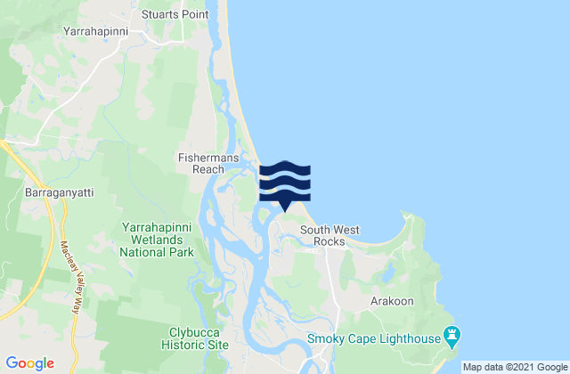 Pelican Island (North Coast), Australia tide times map
