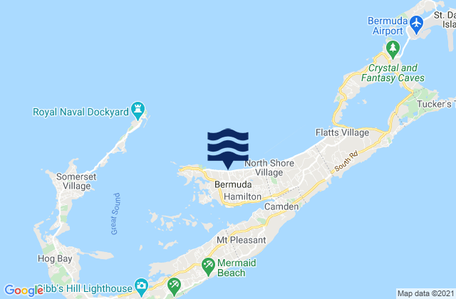 Pembroke Parish, Bermuda tide times map