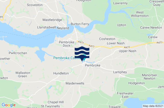 Pembroke, United Kingdom tide times map