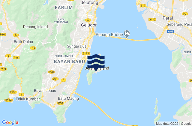 Penang Shipyard, Malaysia tide times map