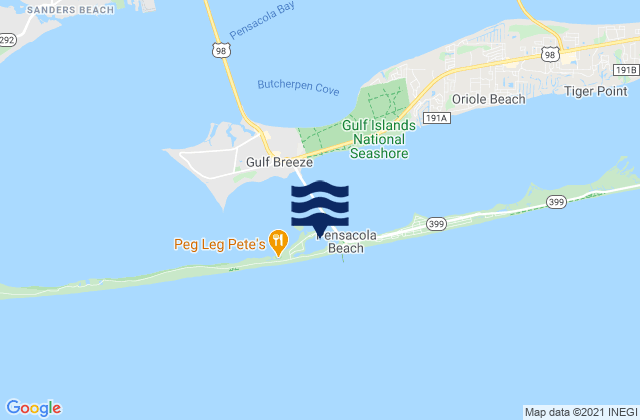 Penascola Beach, United States tide chart map
