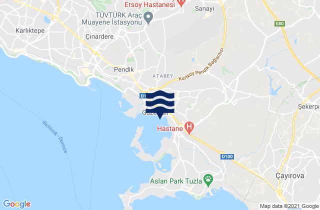 Pendik, Turkey tide times map