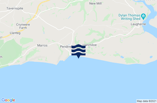 Pendine Sands Beach, United Kingdom tide times map