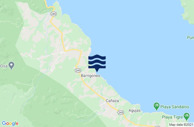 Peninsula de Osa, Costa Rica tide times map