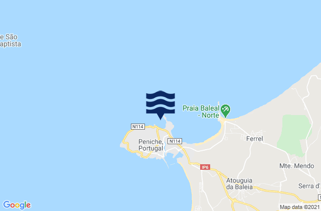 Peninsula de Peniche, Portugal tide times map