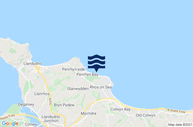 Penrhyn Bay Beach, United Kingdom tide times map