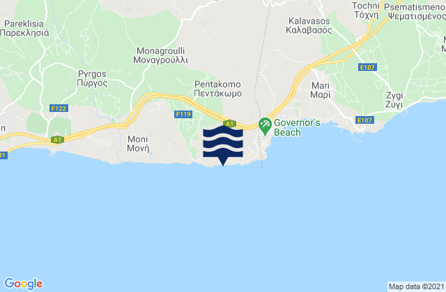Pentakomo, Cyprus tide times map