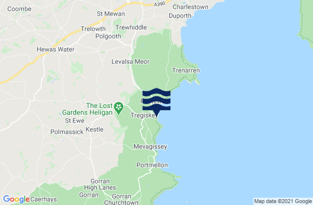 Pentewan Beach, United Kingdom tide times map