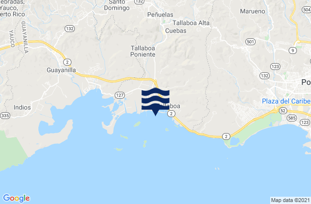 Penuelas, Puerto Rico tide times map