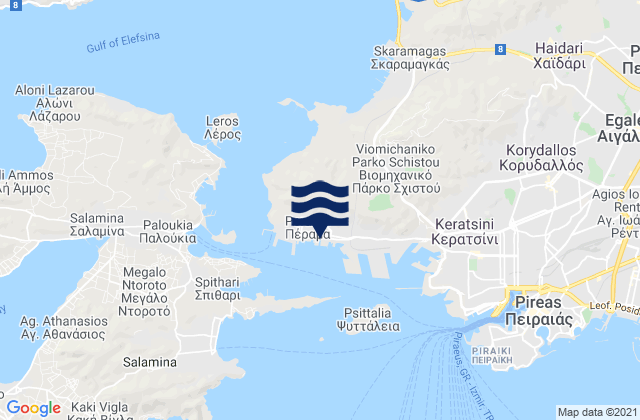 Perama, Greece tide times map