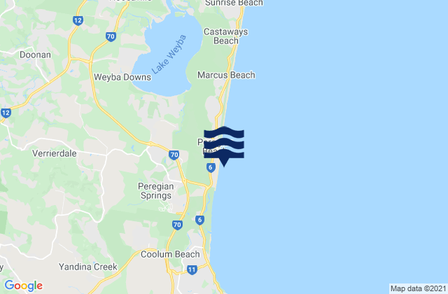 Peregian Springs, Australia tide times map