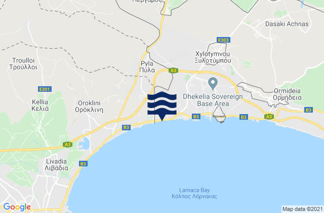 Pergamos, Cyprus tide times map