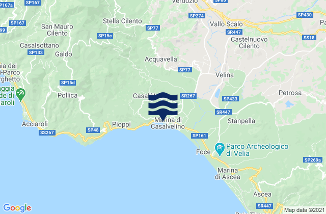 Perito, Italy tide times map