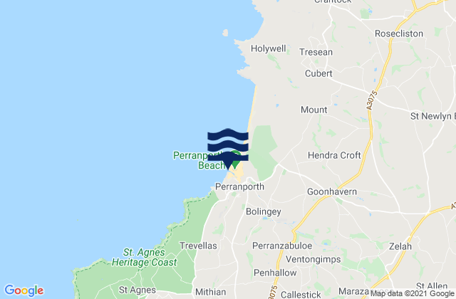 Perranporth (Droskyn), United Kingdom tide times map