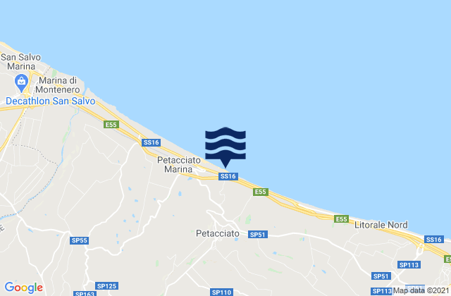 Petacciato, Italy tide times map