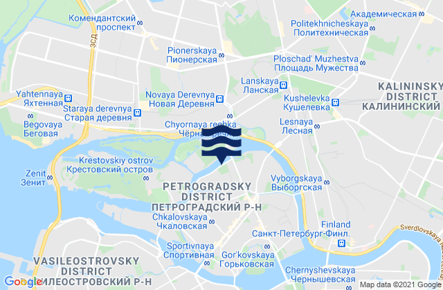 Petrogradskiy Rayon, Russia tide times map