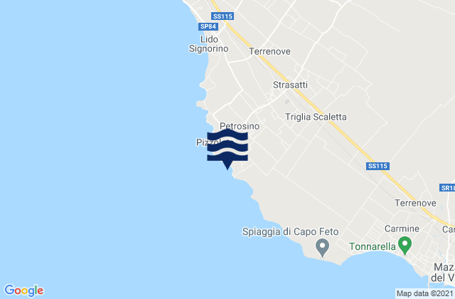 Petrosino, Italy tide times map