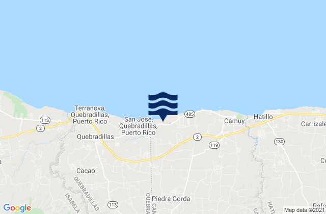 Piedra Gorda Barrio, Puerto Rico tide times map