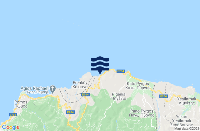 Pigenia, Cyprus tide times map