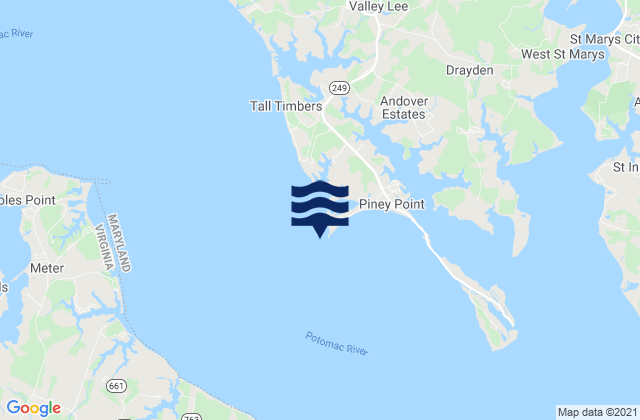 Piney Point Md, United States tide chart map