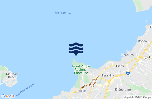 Pinole Point San Pablo Bay, United States tide chart map