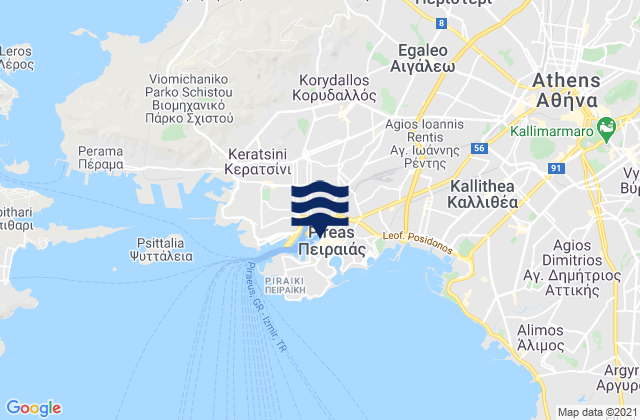 Piraeus, Greece tide times map