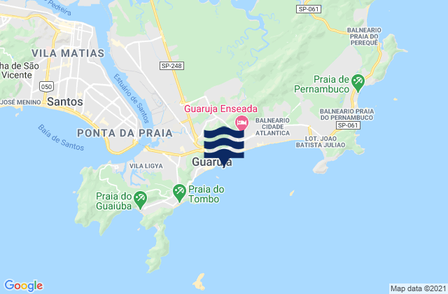 Pitangueiras, Brazil tide times map
