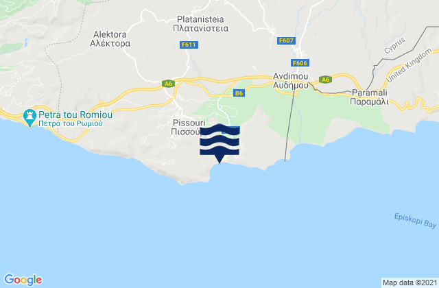 Platanisteia, Cyprus tide times map