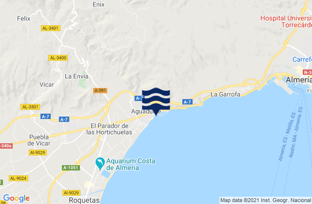 Playa Aguadulce, Spain tide times map