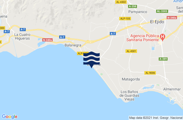 Playa Balerma, Spain tide times map